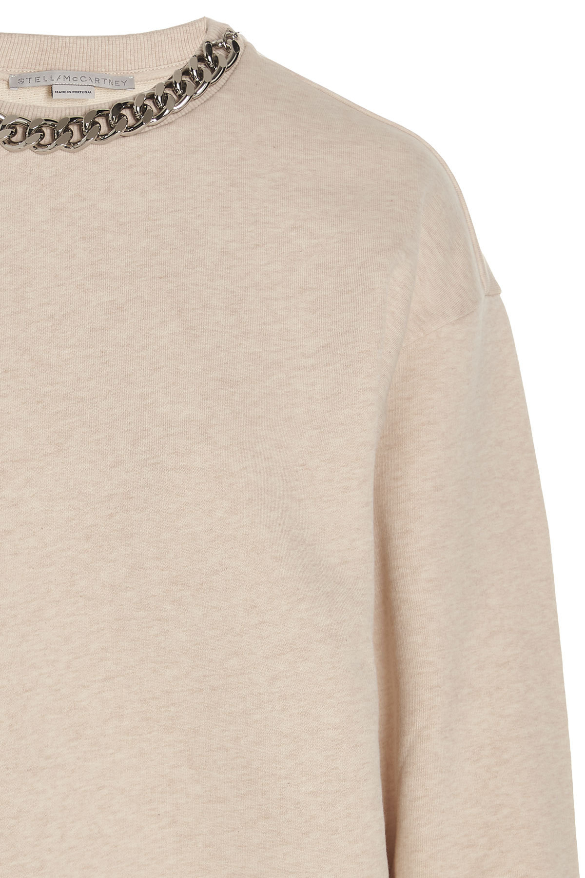 Stella Mccartney Sweatshirt With Removable Chain Detail In Nude