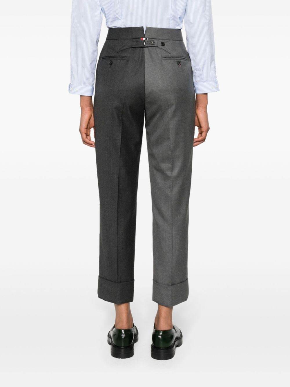 THOM BROWNE TAPERED-LEG WOOL TROUSERS 