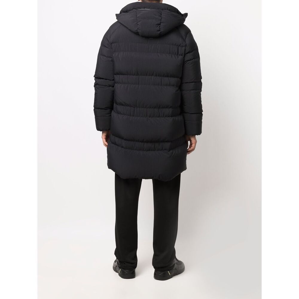 Y-3 Hooded Padded Down Coat In Black