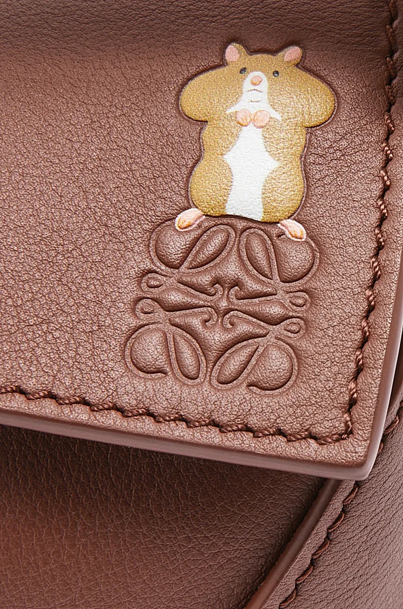 Loewe X Suna Fujita - Hamster Puzzle Edge Classic Calf Leather Mini Bag In Brown