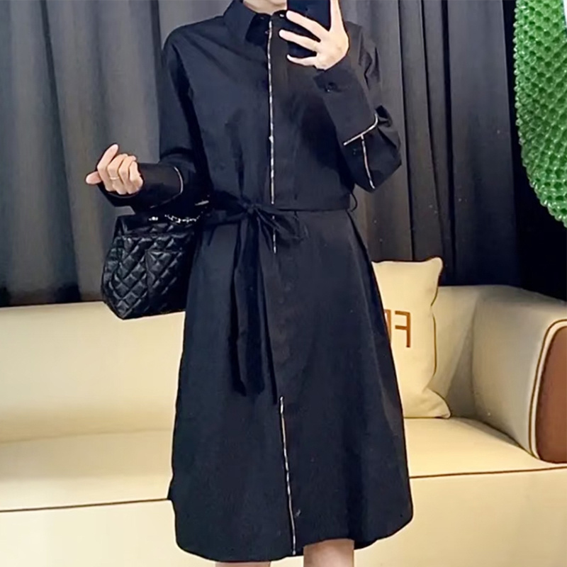 Burberry Self-tie Belt Dress In Black