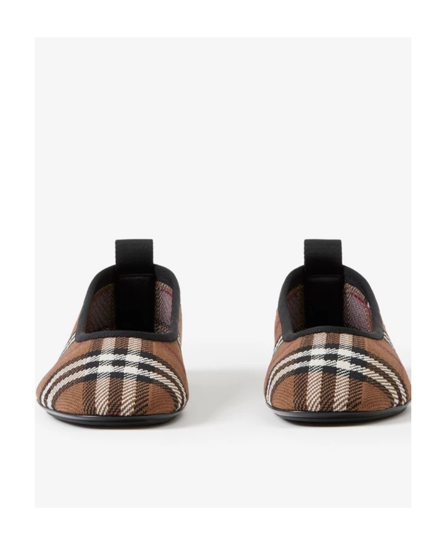 Burberry Beige Vintage Check Ballerina Flats In Brown