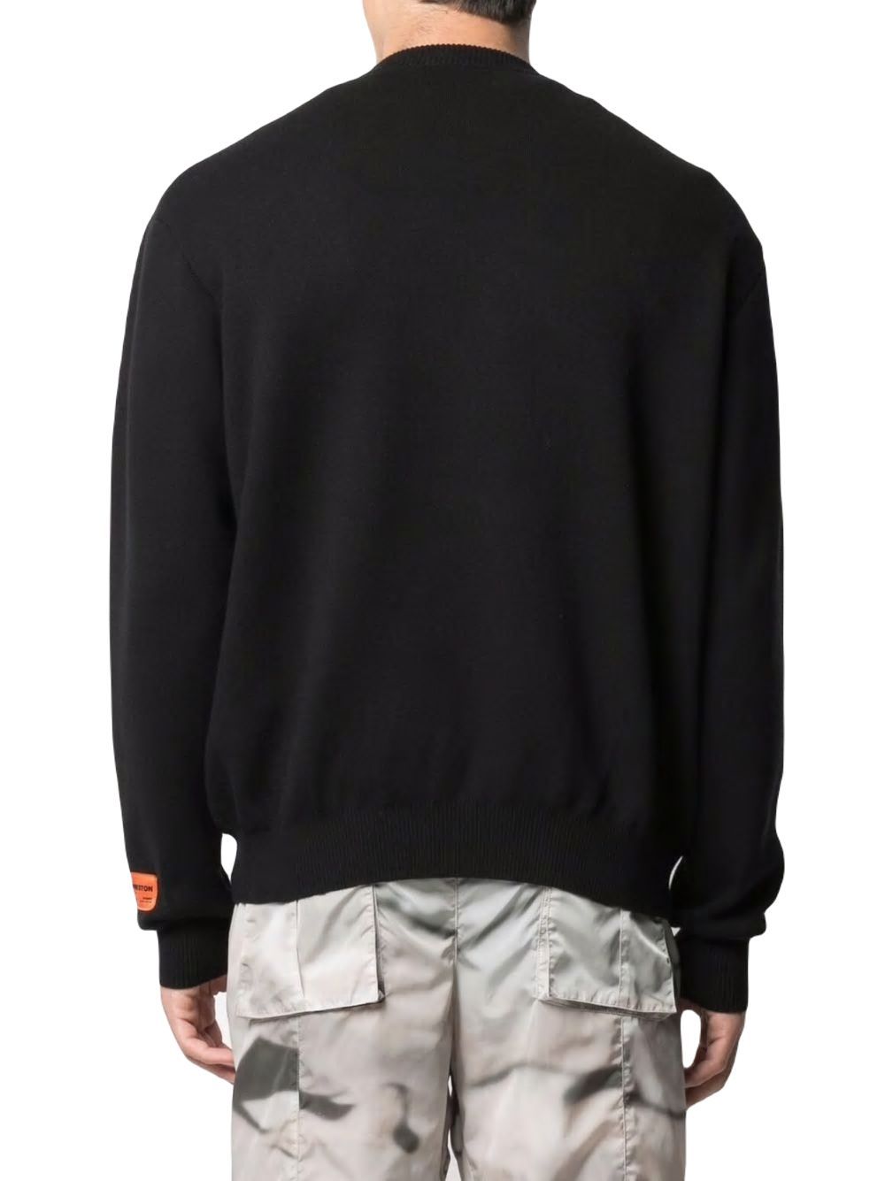 Heron Preston Logo Intarsia Cotton Knit Sweater In Black