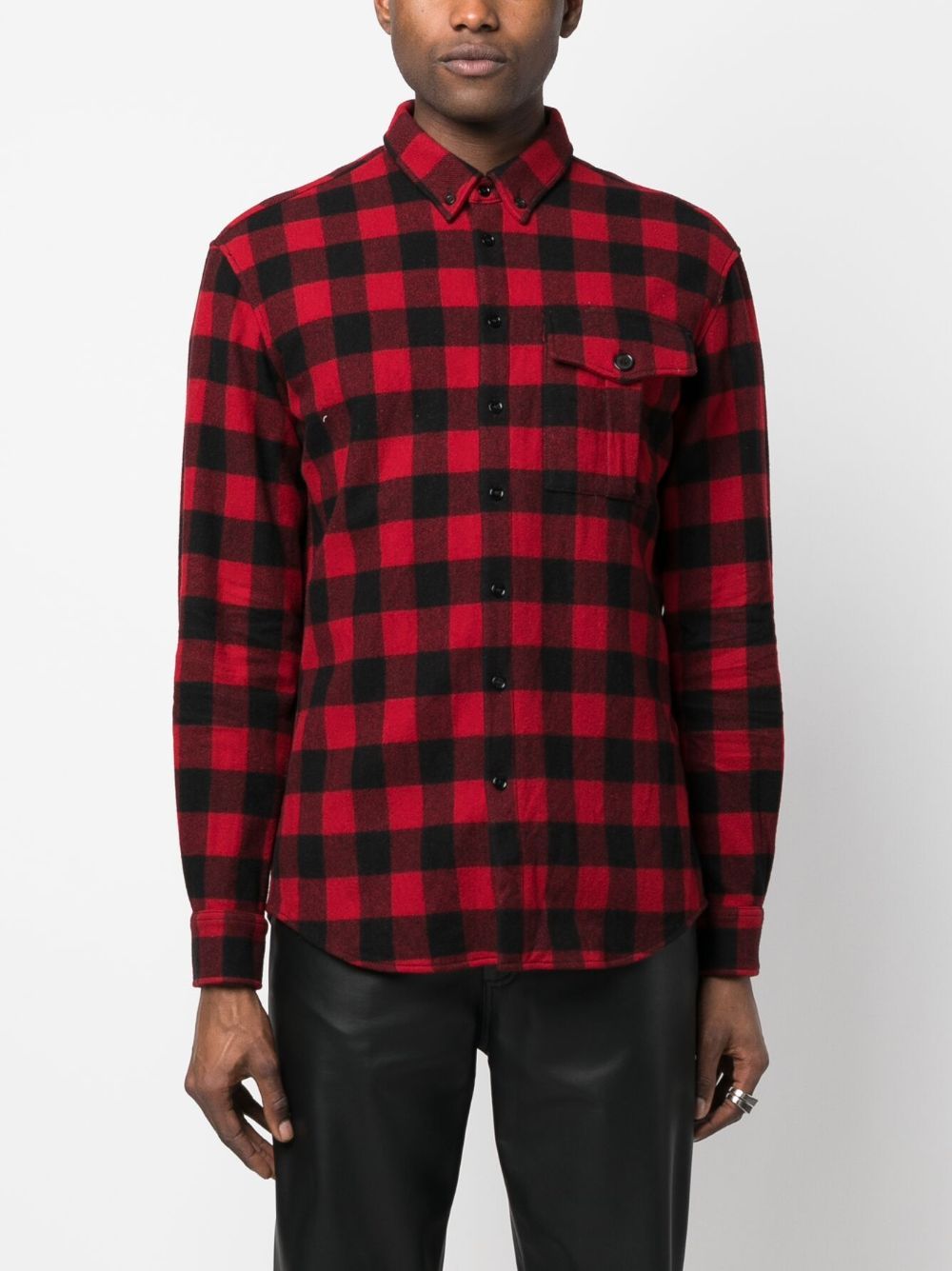 Dsquared2 Shirt With Check Motif And Back Logo In Red