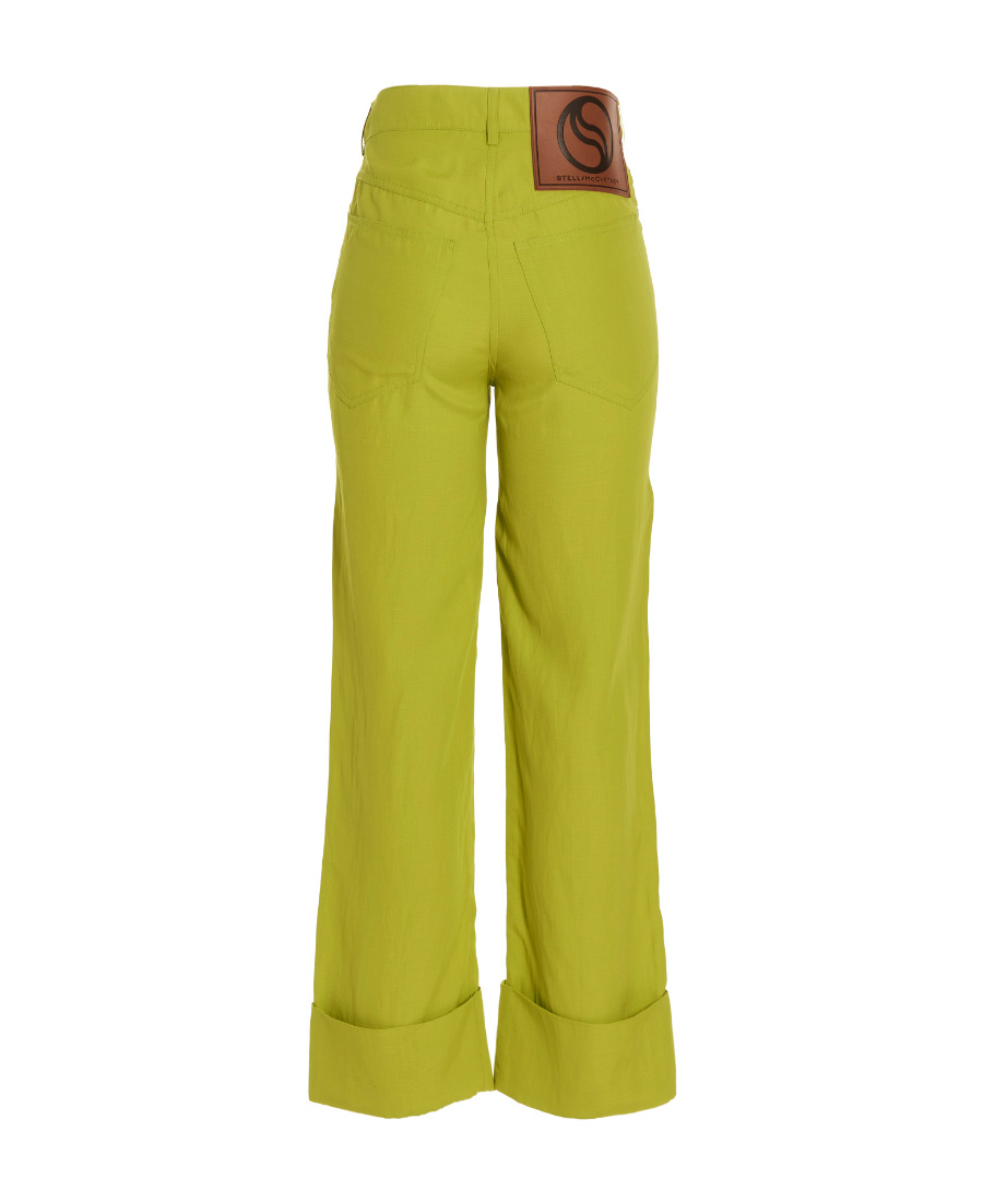Shop Stella Mccartney High-waisted Straight-leg Trousers In Green