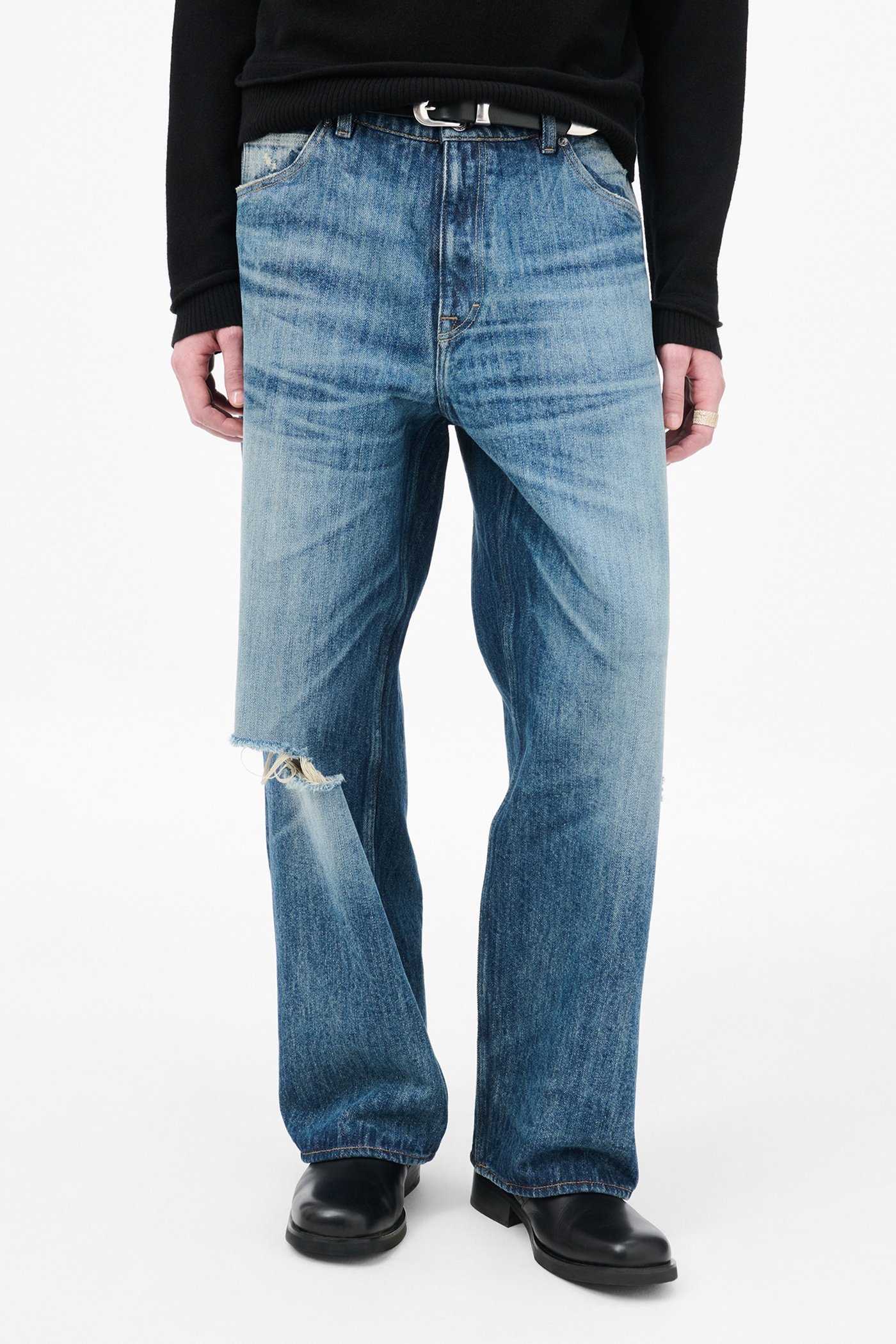 Our Legacy Vast Cut Ripped Jeans In Blue