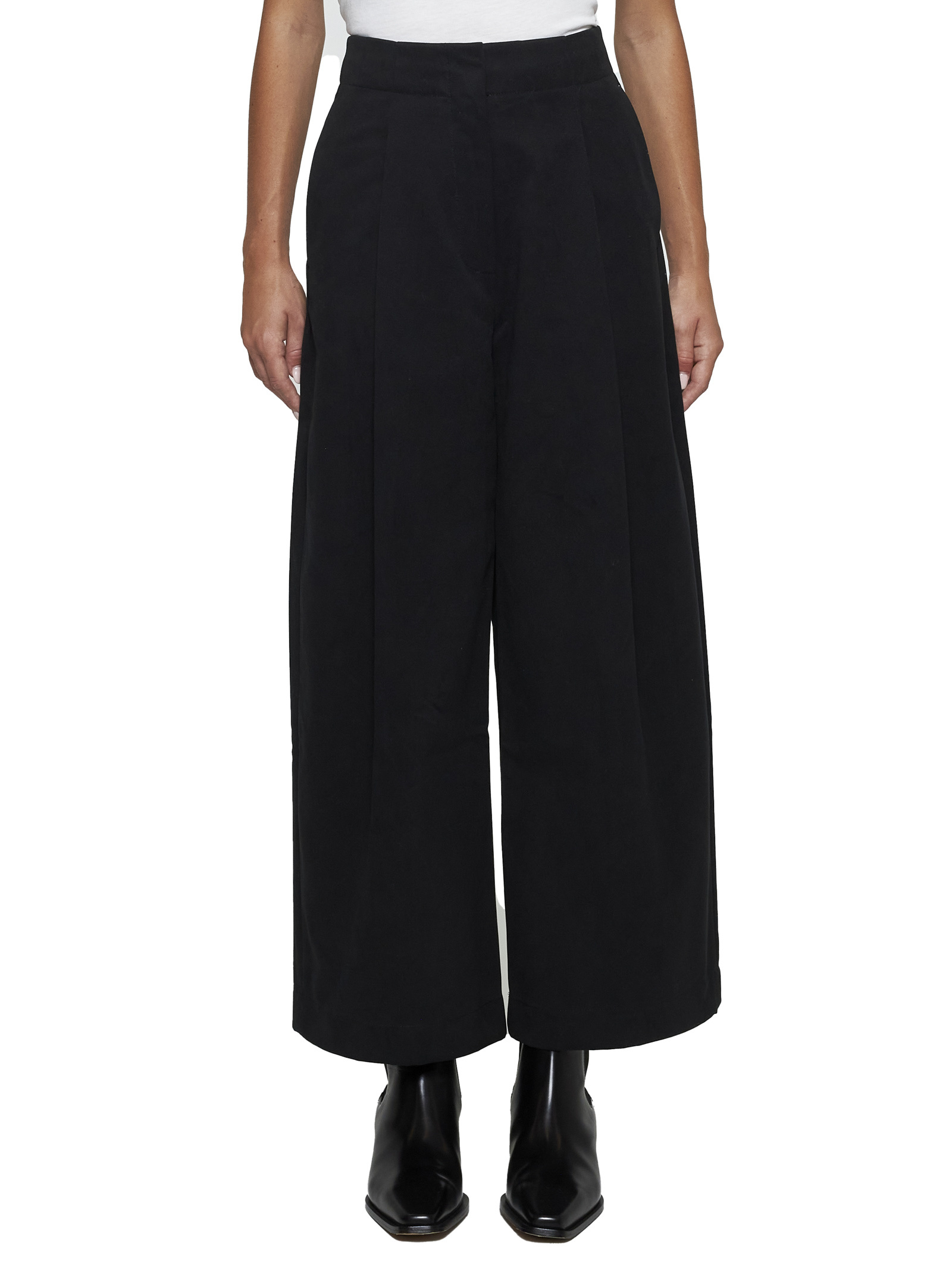 Studio Nicholson Wide-leg Casual Pants In Black