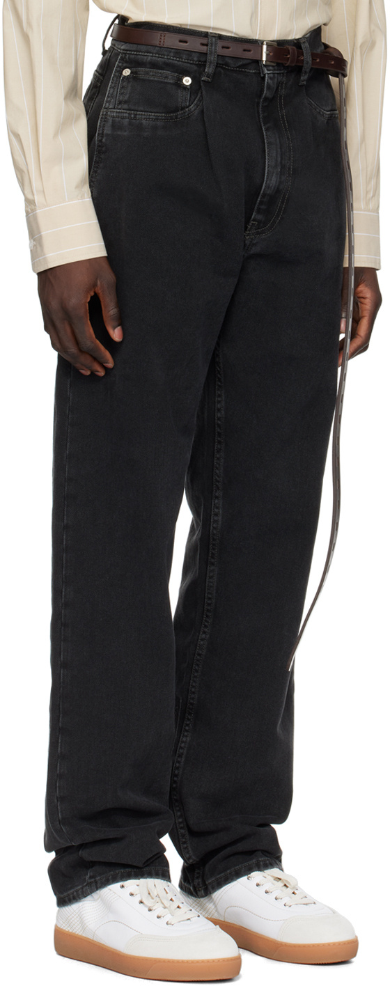 Hed Mayner Black Faded Jeans In Black
