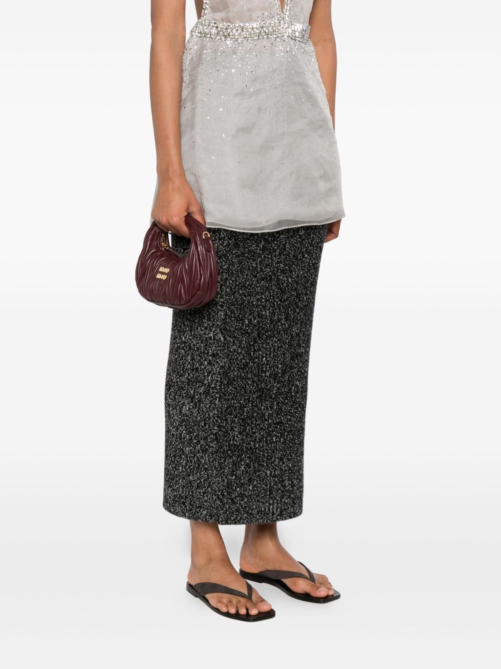 Miu Miu Logo Shoulder Bag In Red