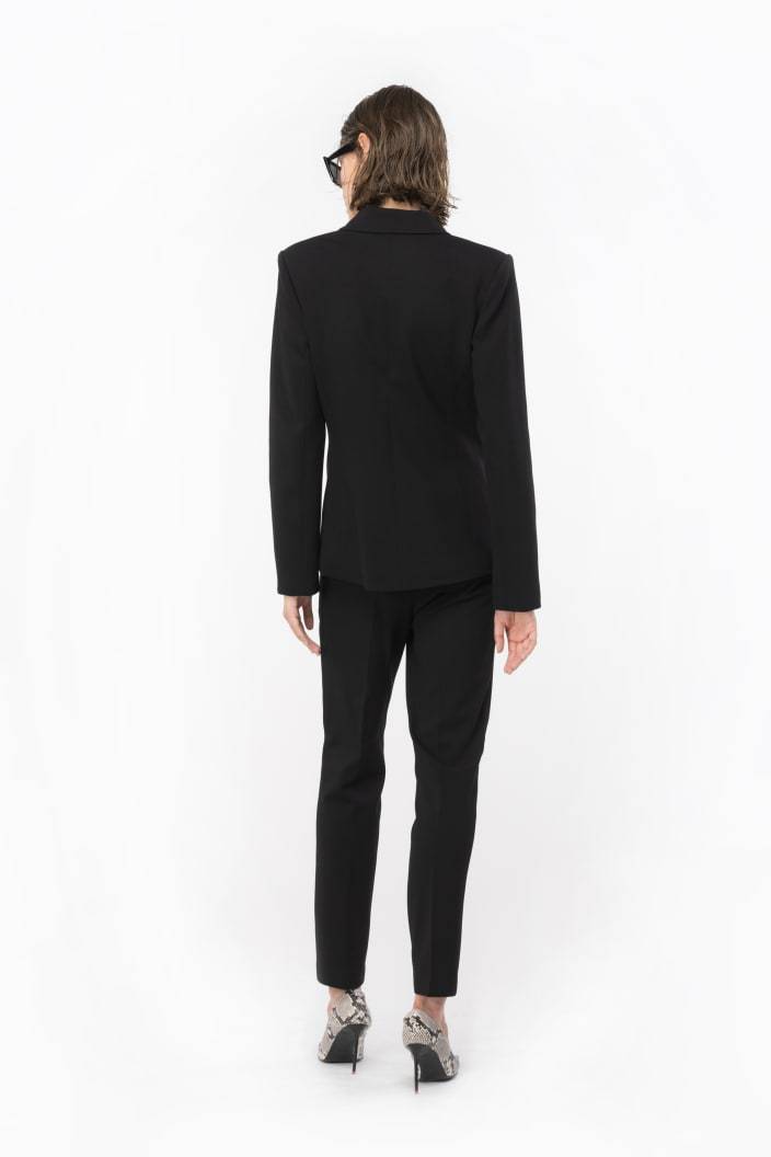 Shop Pinko Slim-fit Tailored Trousers In Black