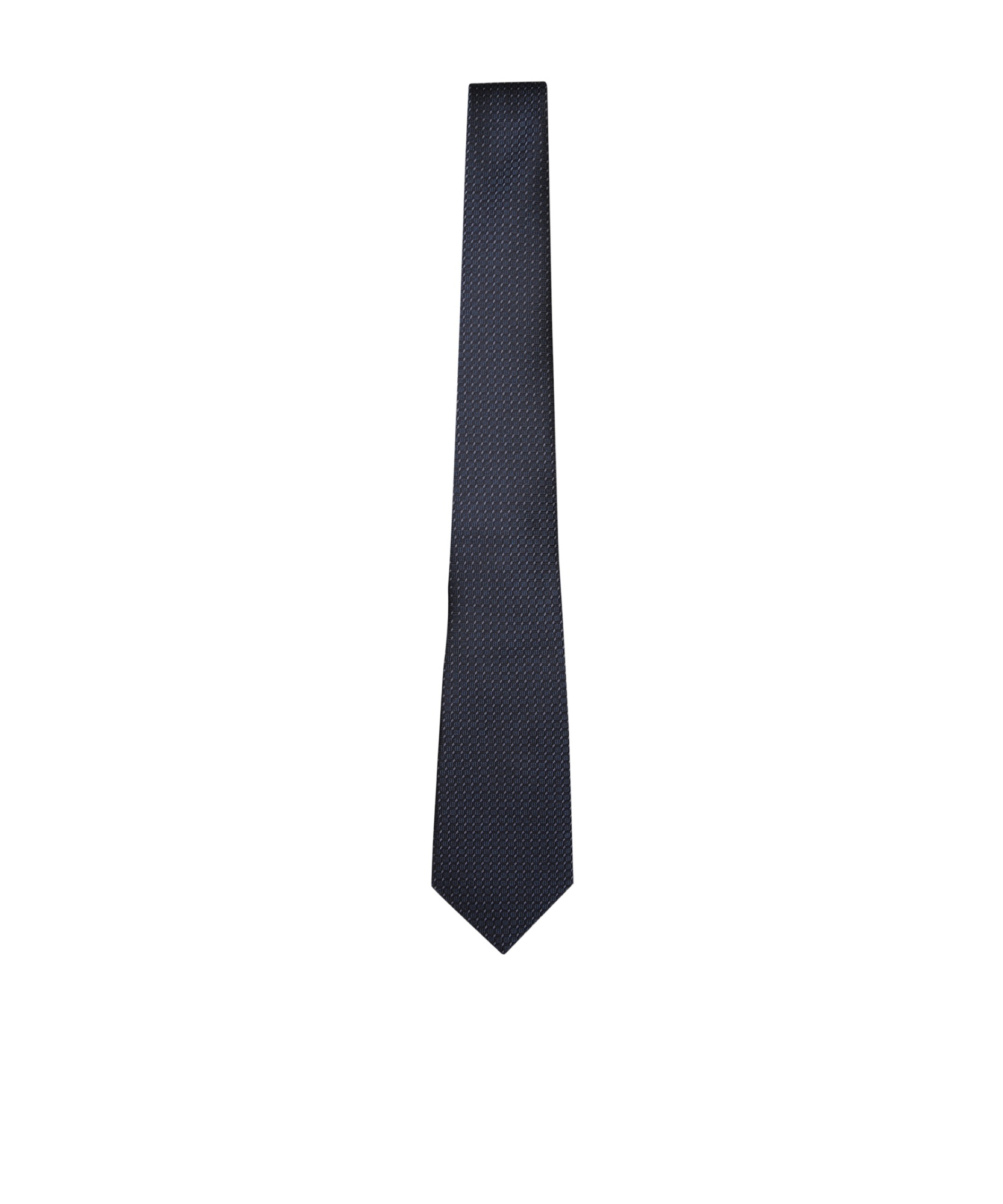 Canali Pattern Jacquard Silk Tie In Black