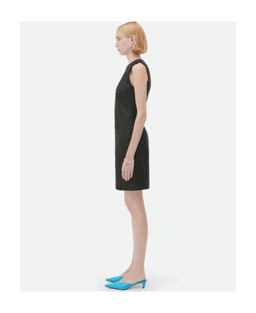 Bottega Veneta Logo Embossed Muller High Heels In Blue