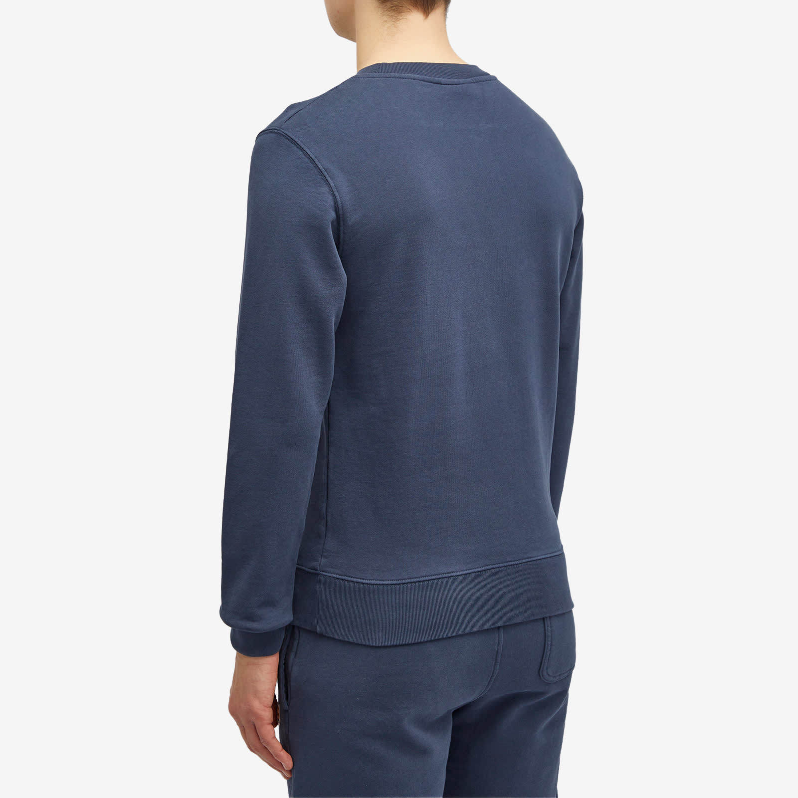 Shop Maison Kitsuné Chillax Fox Patch Crewneck Sweatshirt In Blue