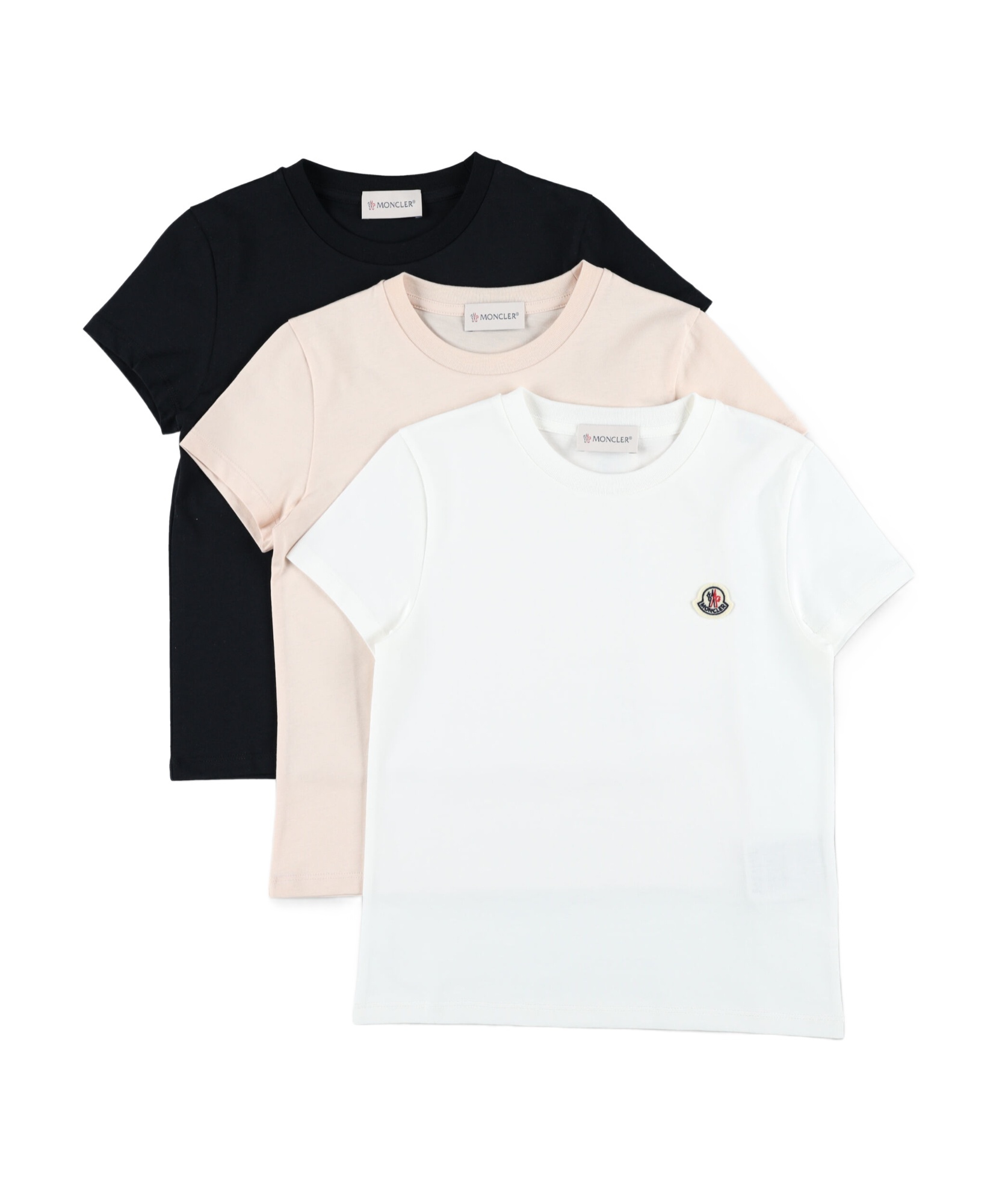 MONCLER MONCLER ENFANT LOGO PATCH THREE PACK OF T-SHIRTS