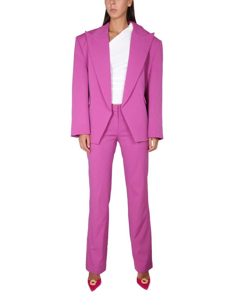 Magda Butrym Flared Wool Pants In Purple