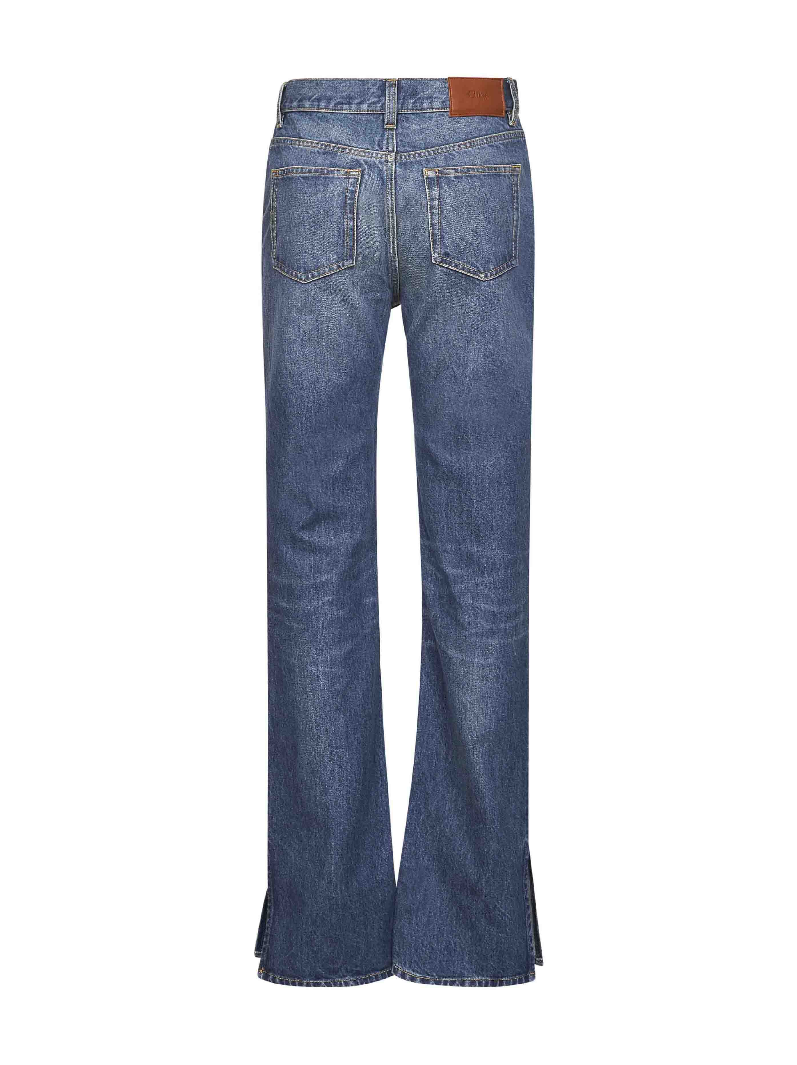 Chloé Women Blue Denim Straight Jeans In Multi