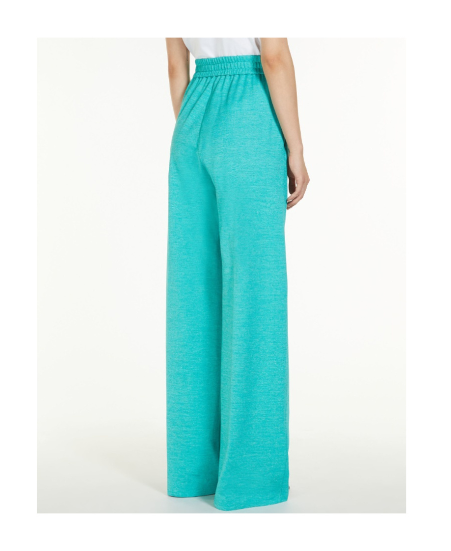 Max Mara Flared Drawstring-waist Trousers In Green