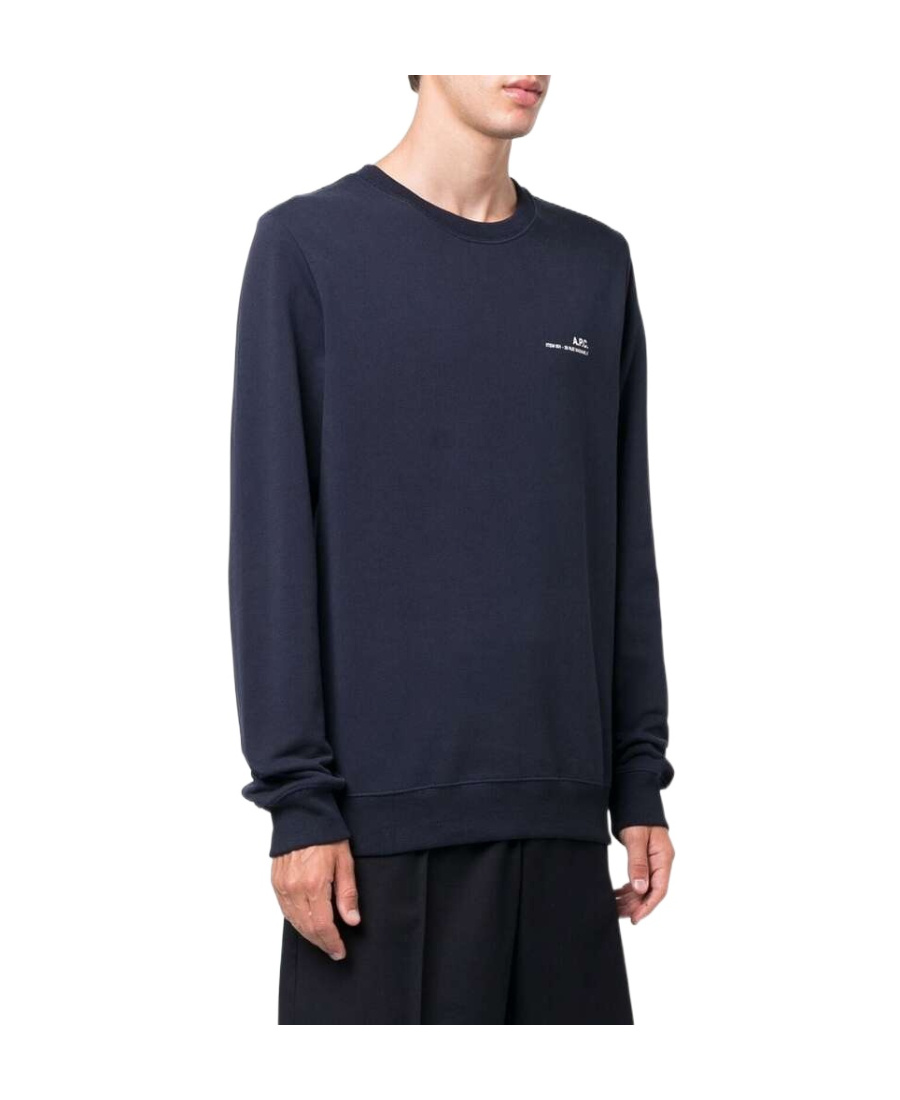 Apc Organic Cotton Sweatshirt With Minimalist Branding And Comfortable Fit In Black