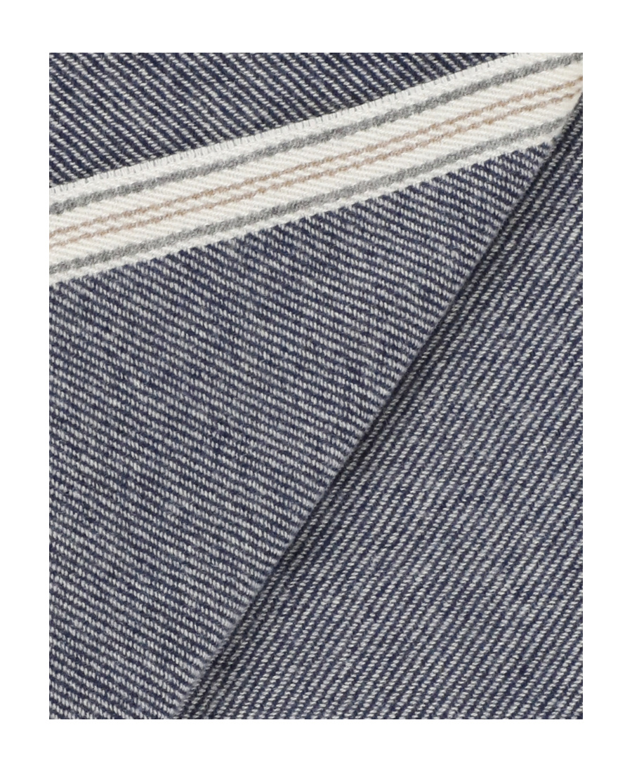 Brunello Cucinelli Fringed Cashmere Scarf In Gray
