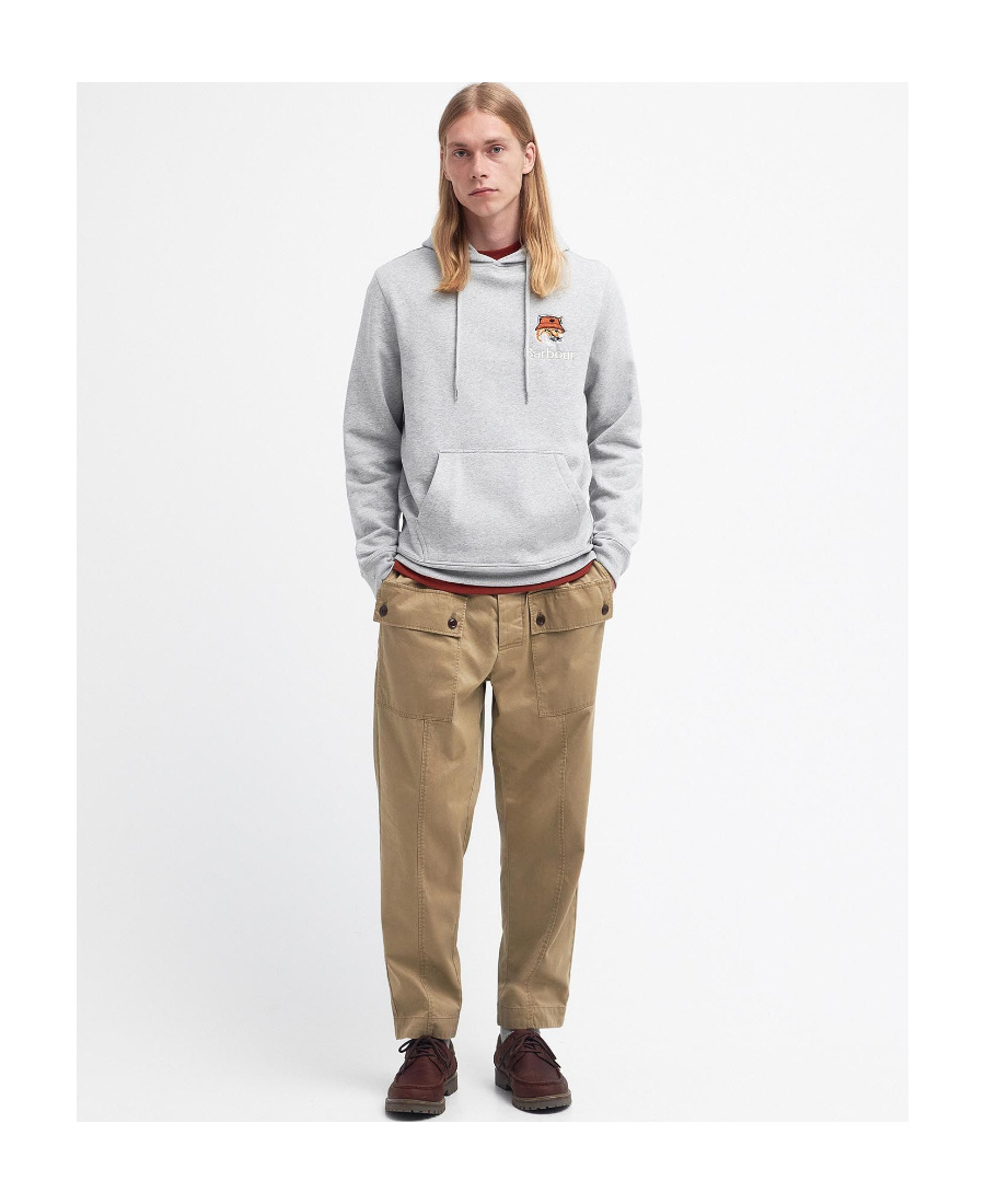 Shop Barbour X Maison Kitsuné Fox Head Embroidered Hoodie In White