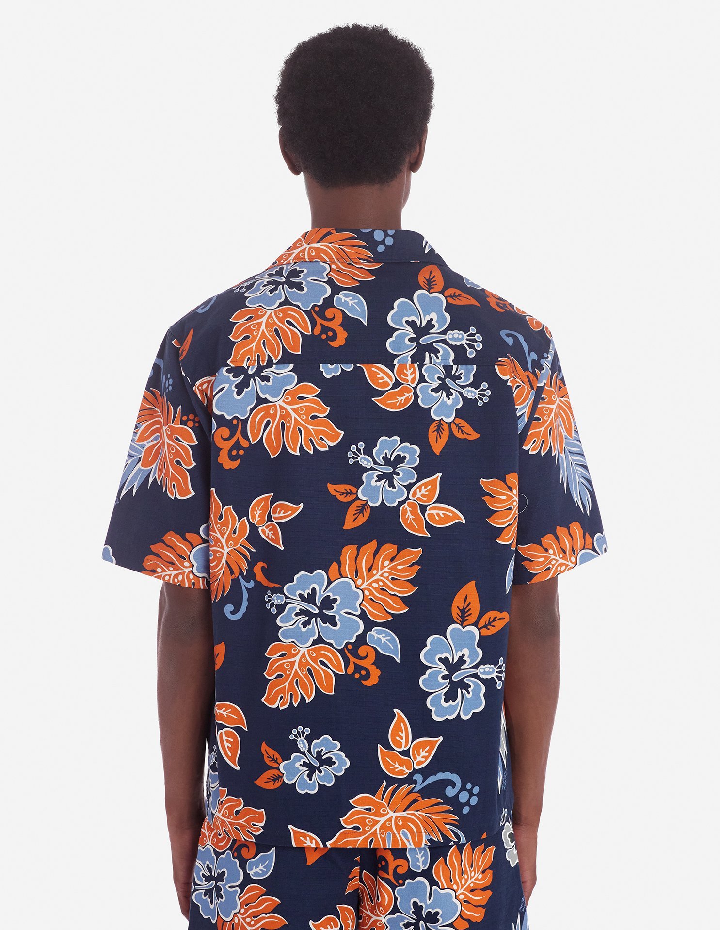 Maison Kitsuné Floral-print Ripstop Shirt In Blue