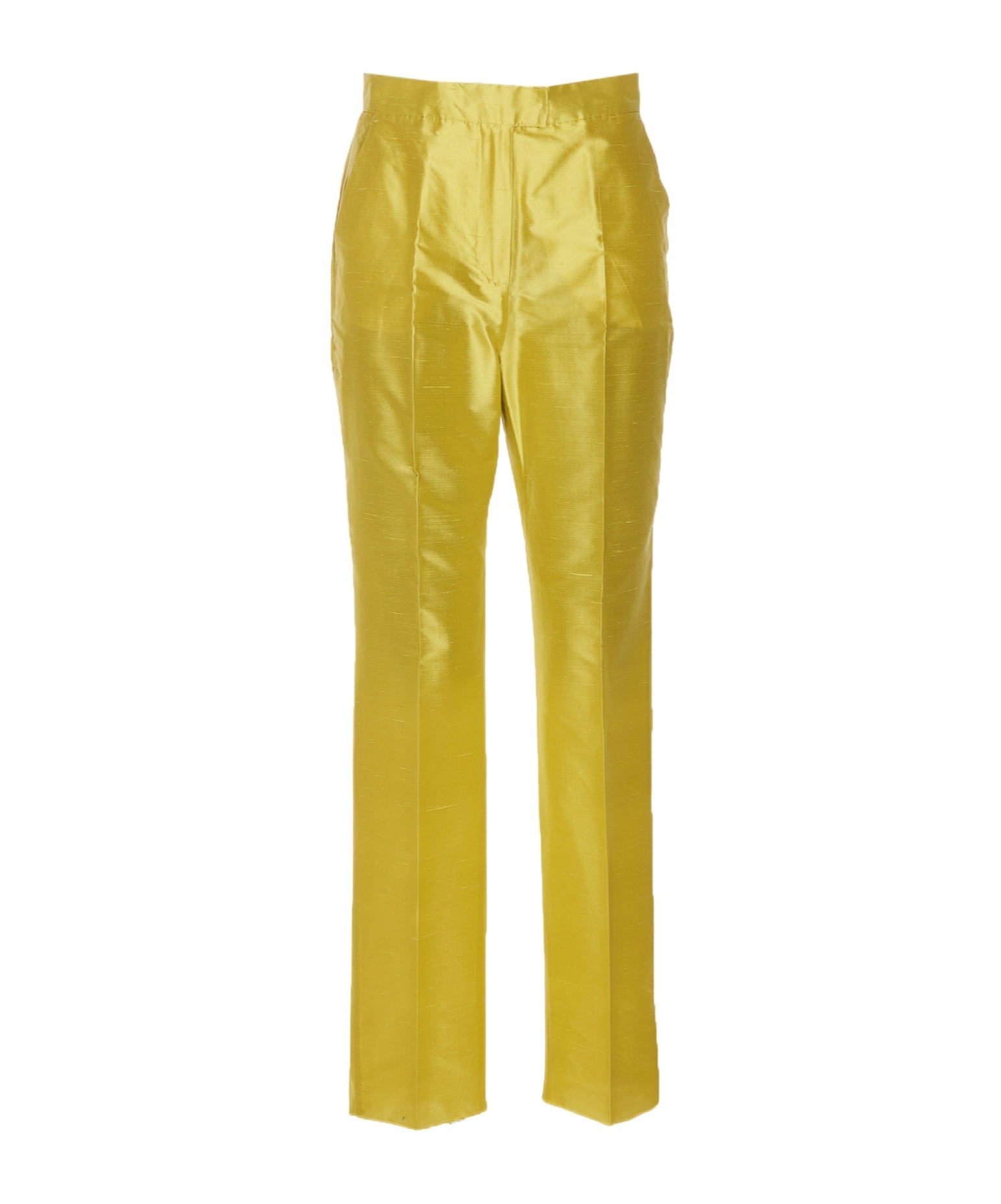 Max Mara Studio Valanga Silk Trouser In Yellow