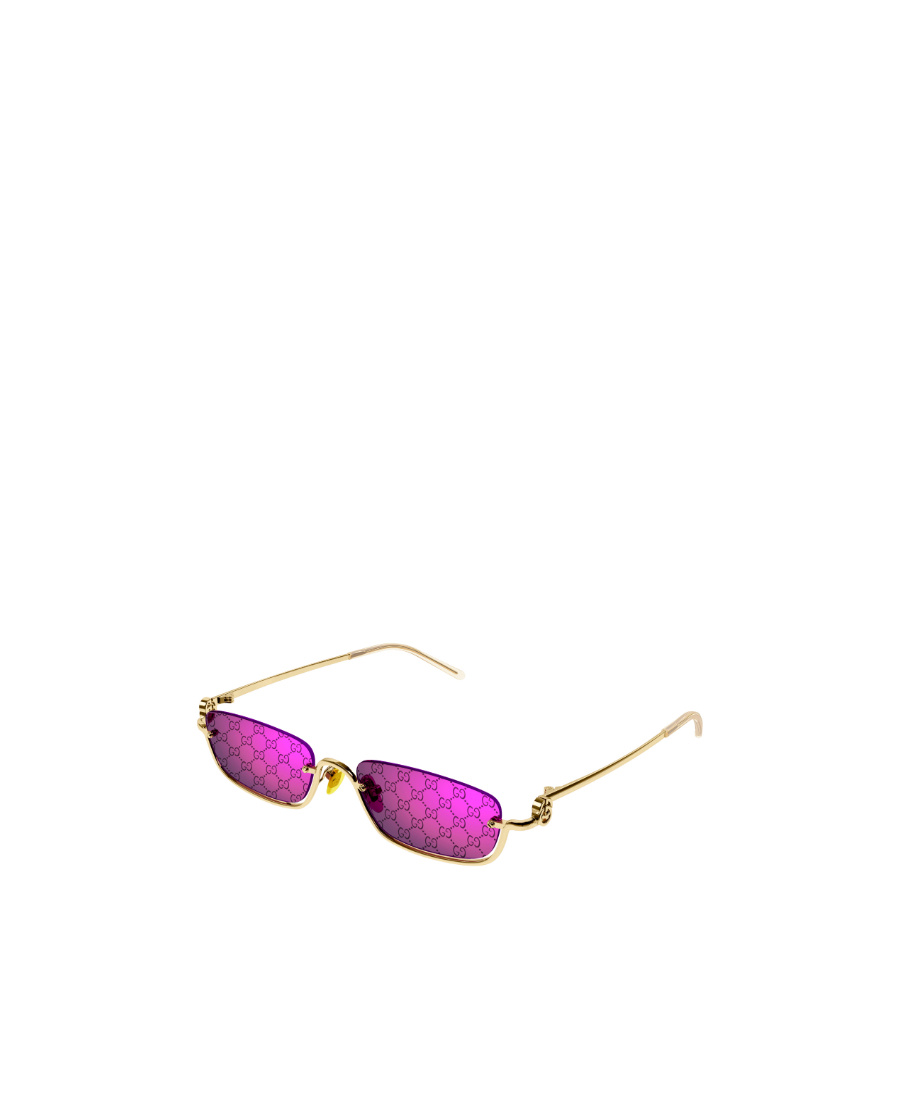Gucci Slim Rectangular-frame Sunglasses In Purple