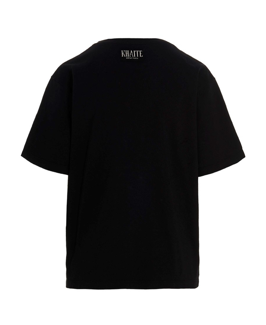 Shop Khaite Mae Short-sleeve Cotton T-shirt In Black