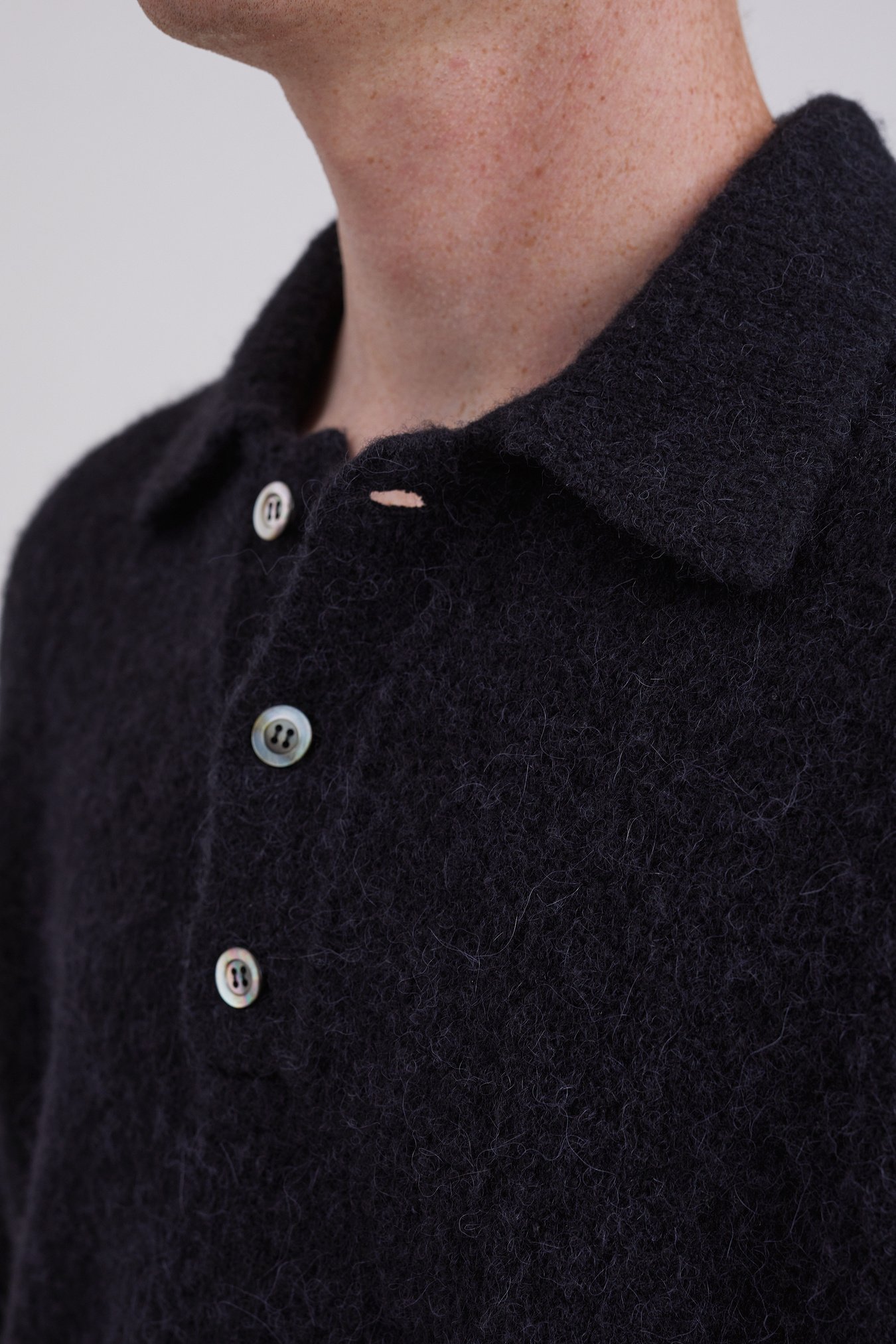 Norse Projects Rasmus Casual Brushed Polo Shirt In Black