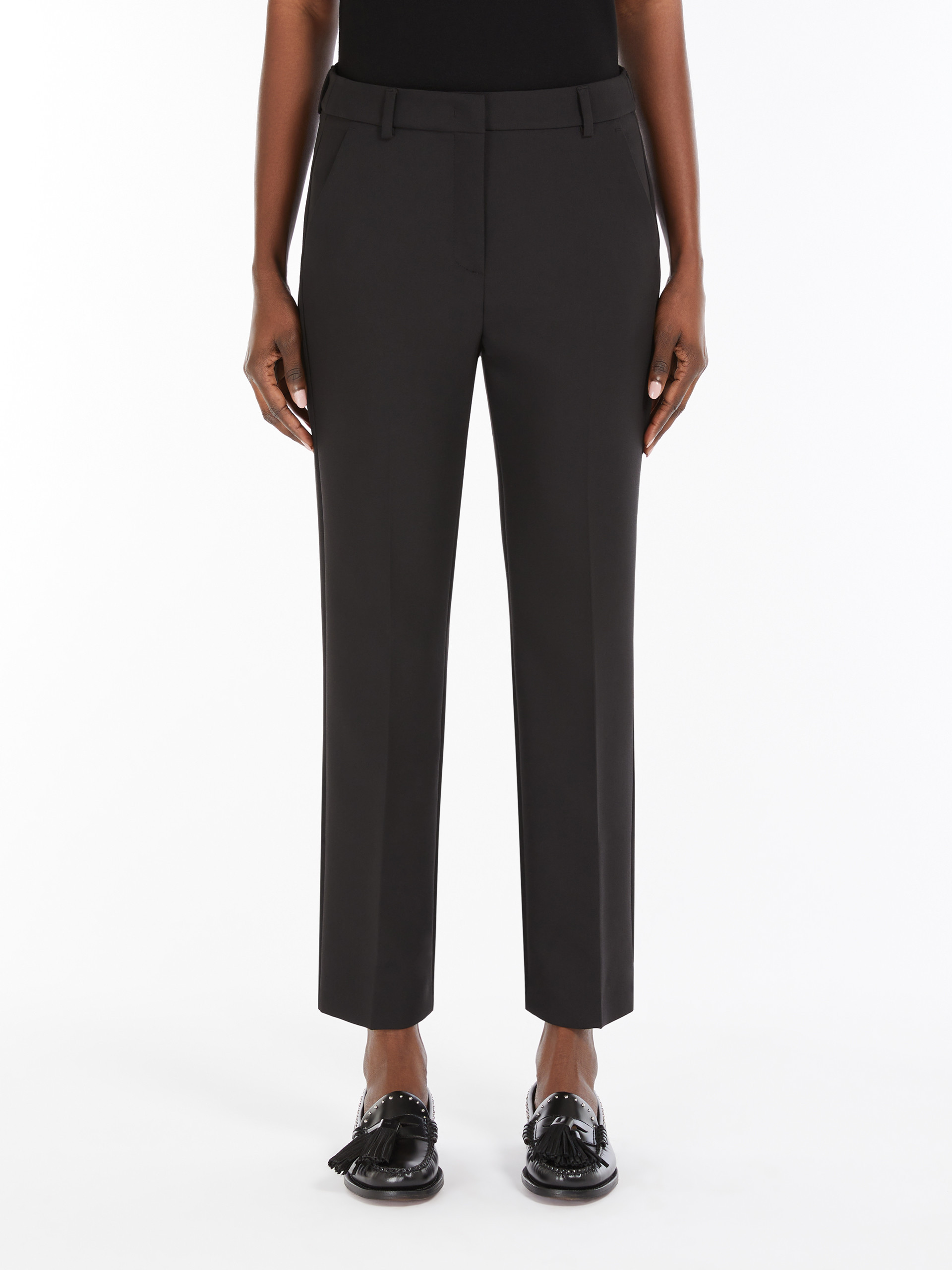 Weekend Max Mara Belt-loop Casual Pants In Black