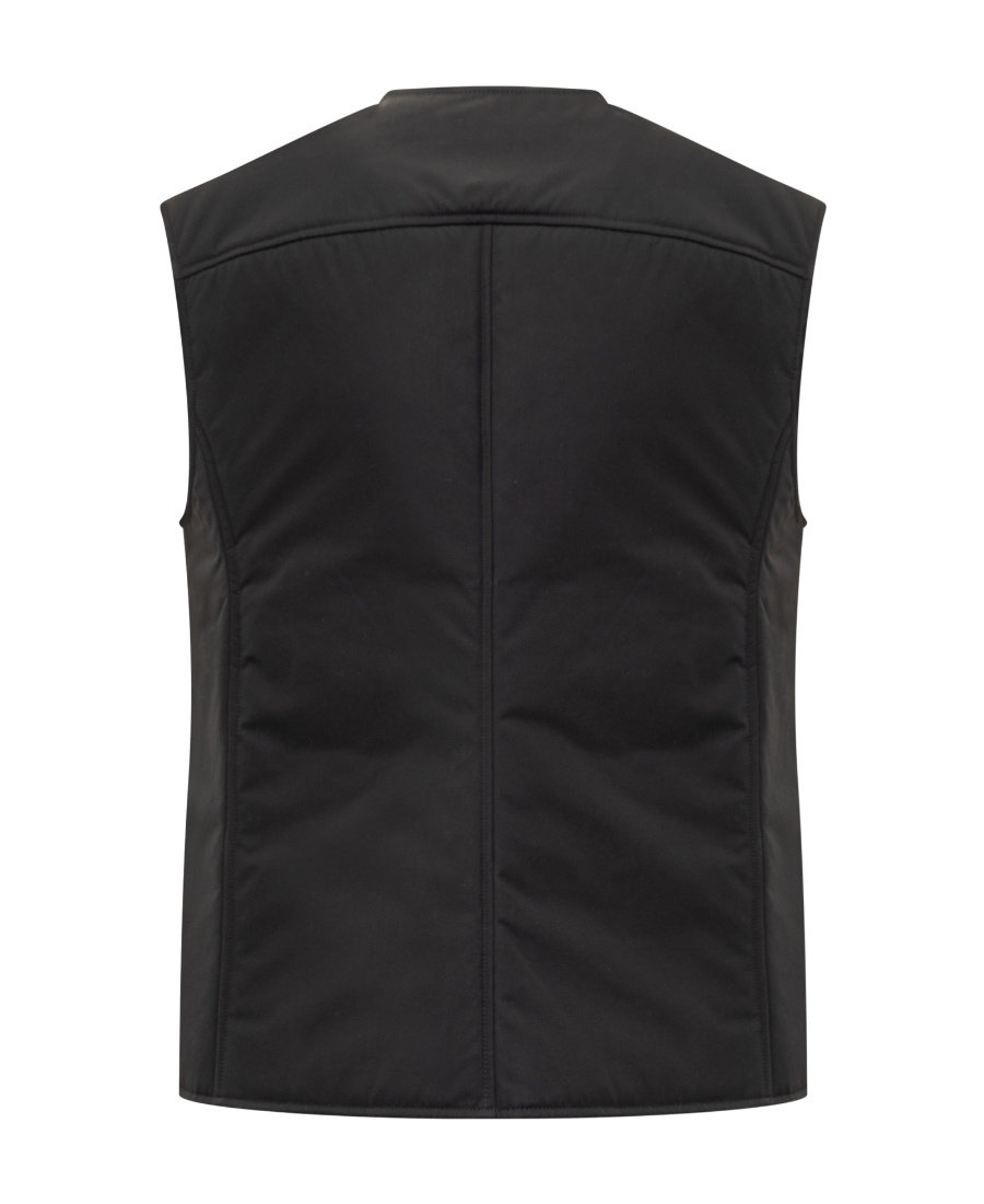 Off-white Wave Tag Padded Vest In Black