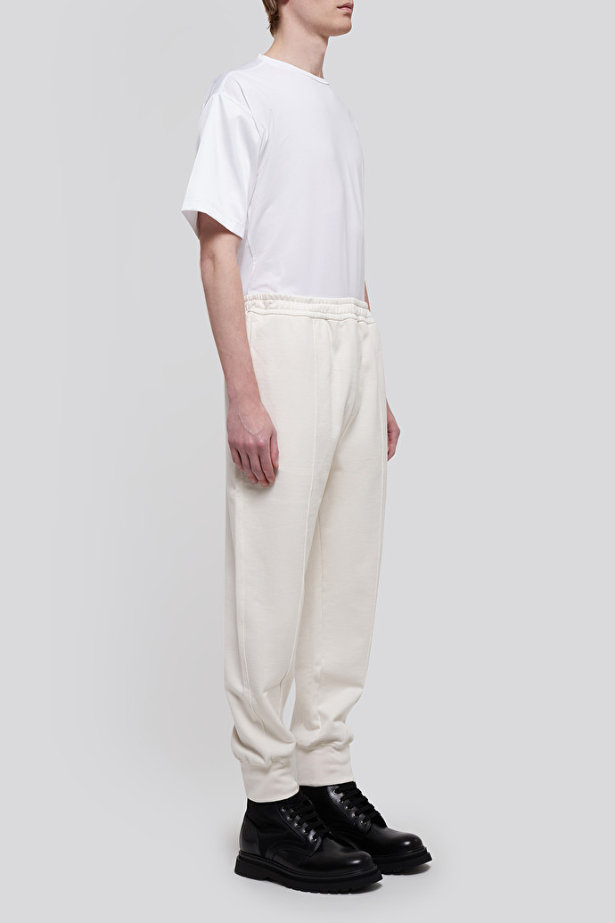Prada Logo Stretch Waist Sweatpants In Nude