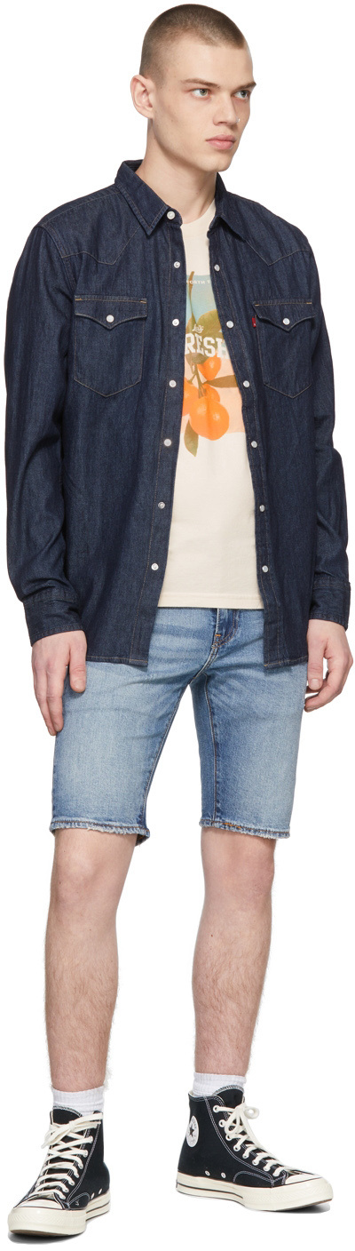 Levi's Logo Lapel Denim Coat In Black