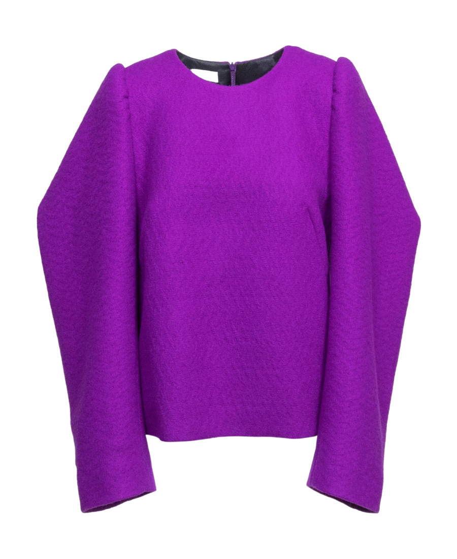 Dries Van Noten Wool Zipper Jacket In Purple