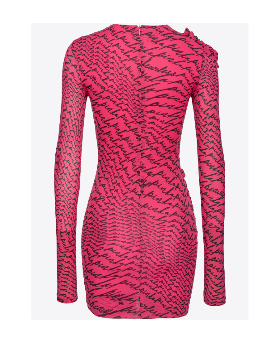 Pinko Logo-print Mini Dress In Red