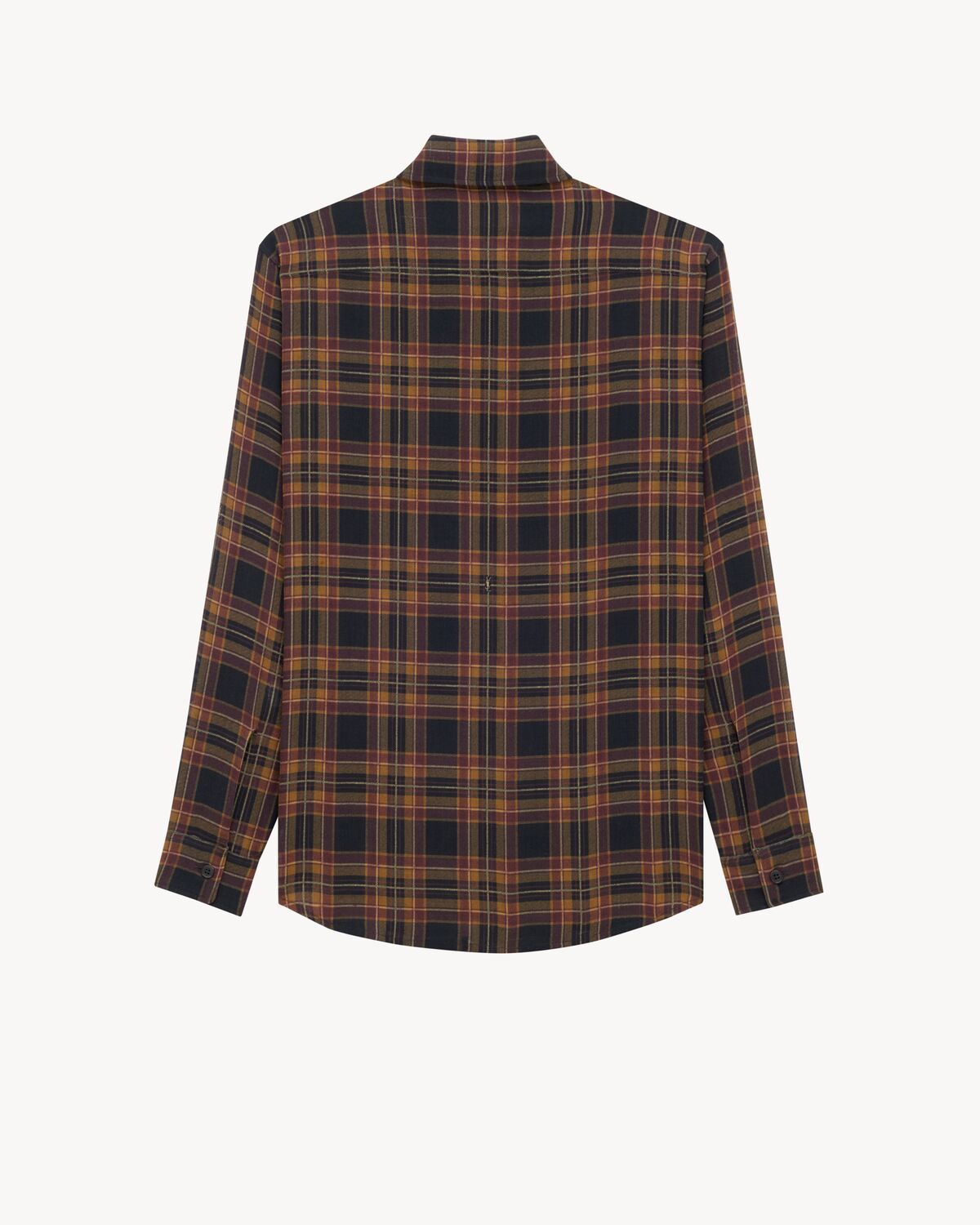 Saint Laurent Plaid Shirt Featuring Bow Detail And Pockets In Multi