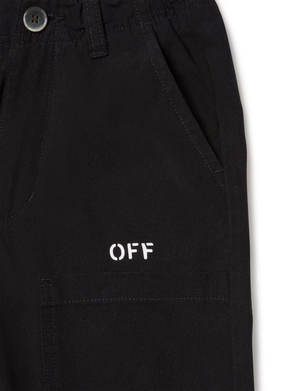 OFF-WHITE OFF STAMP COTTON TROUSERS 