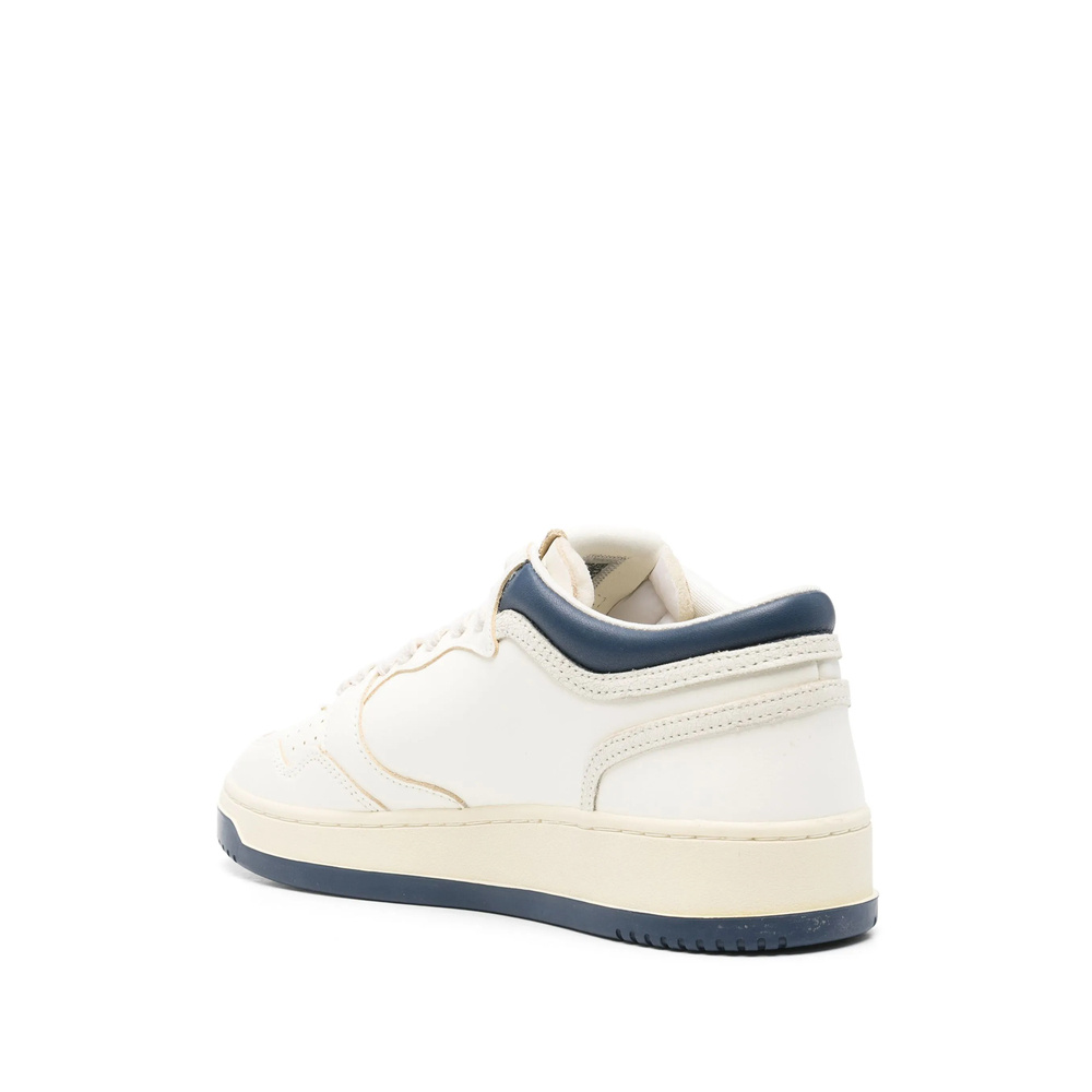 Autry Sneakers Med-way Mid In White And Blue Leather In Multi
