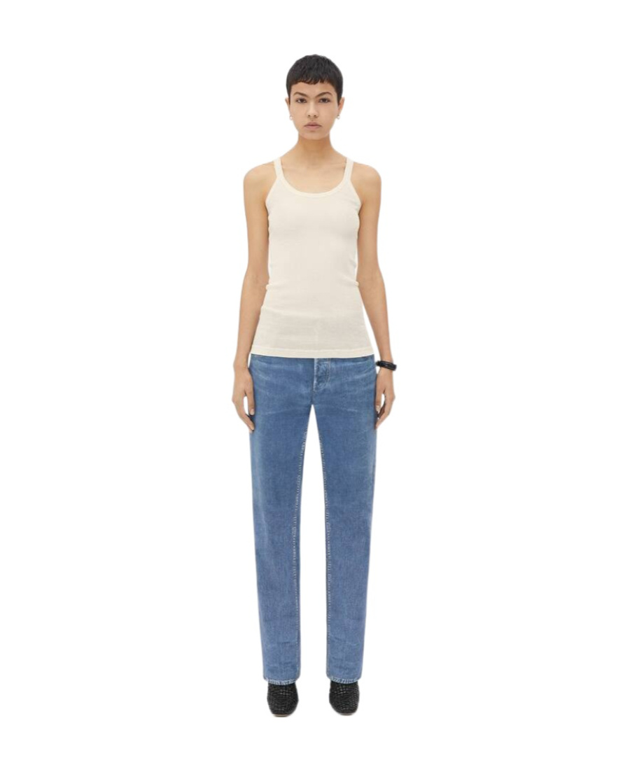 Bottega Veneta Ribbed Wool Sleeveless Top In White