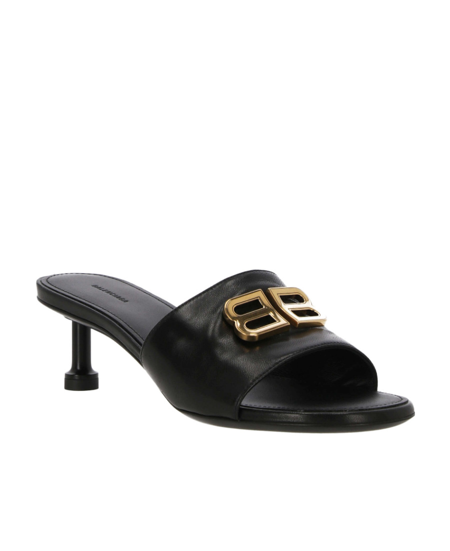 Balenciaga Groupie Medallion Kitten-heel Mules In Black