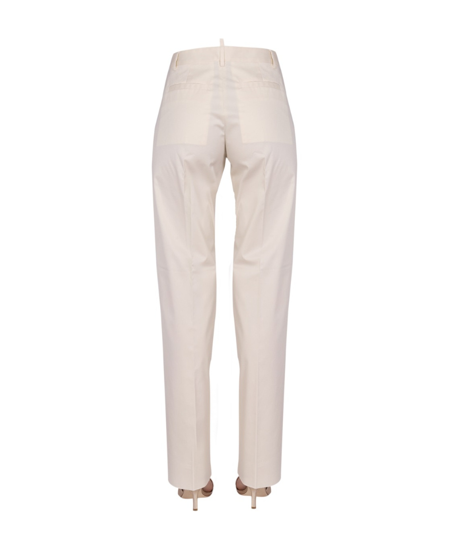 Shop Dsquared2 Straight-leg Mid-rise Trousers In White