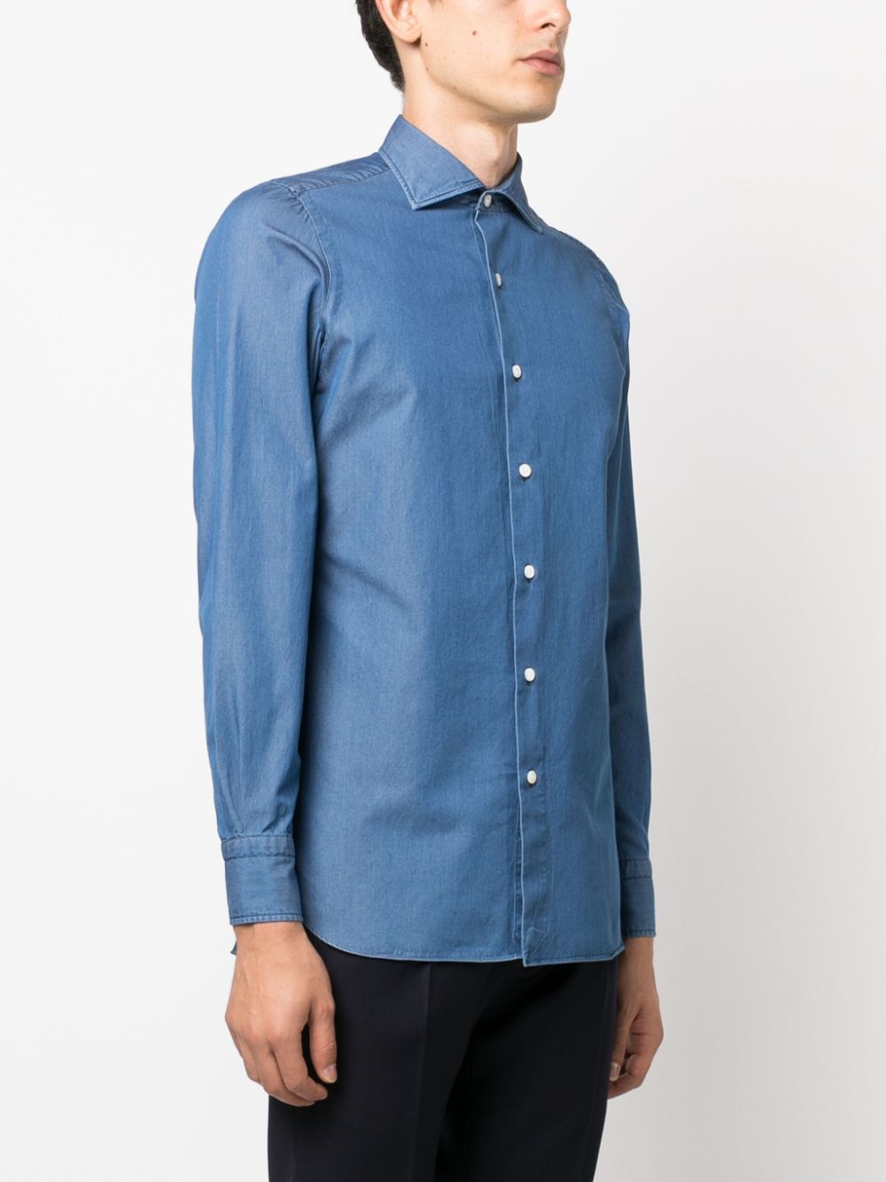 Shop Finamore 1925 Napoli Shirts Light Blue