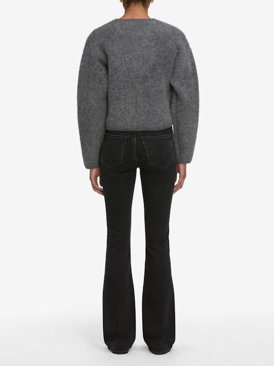 Frame High-waisted Flared Jeans In Black