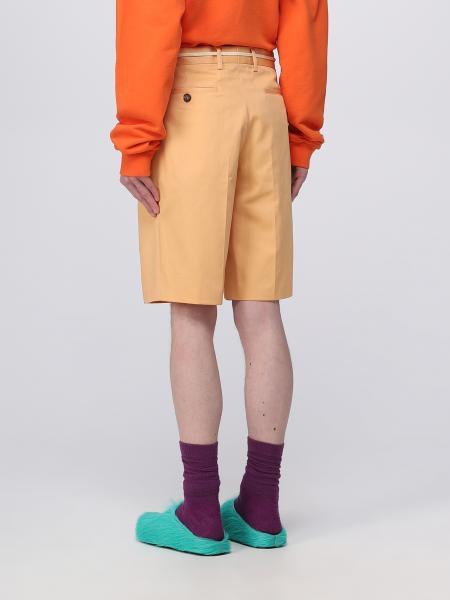 Marni Drawstring Cotton Chino Shorts In Nude