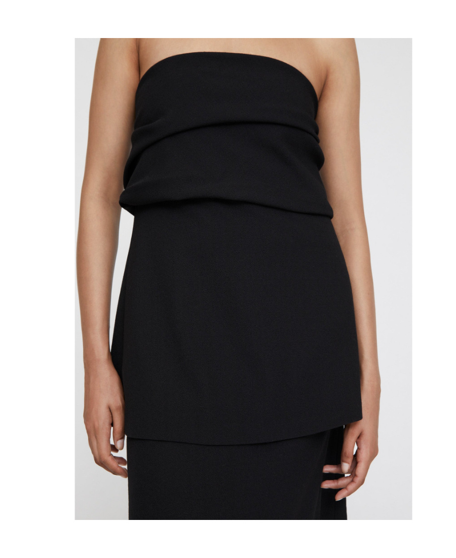 Totême Strapless Flared Top In Black