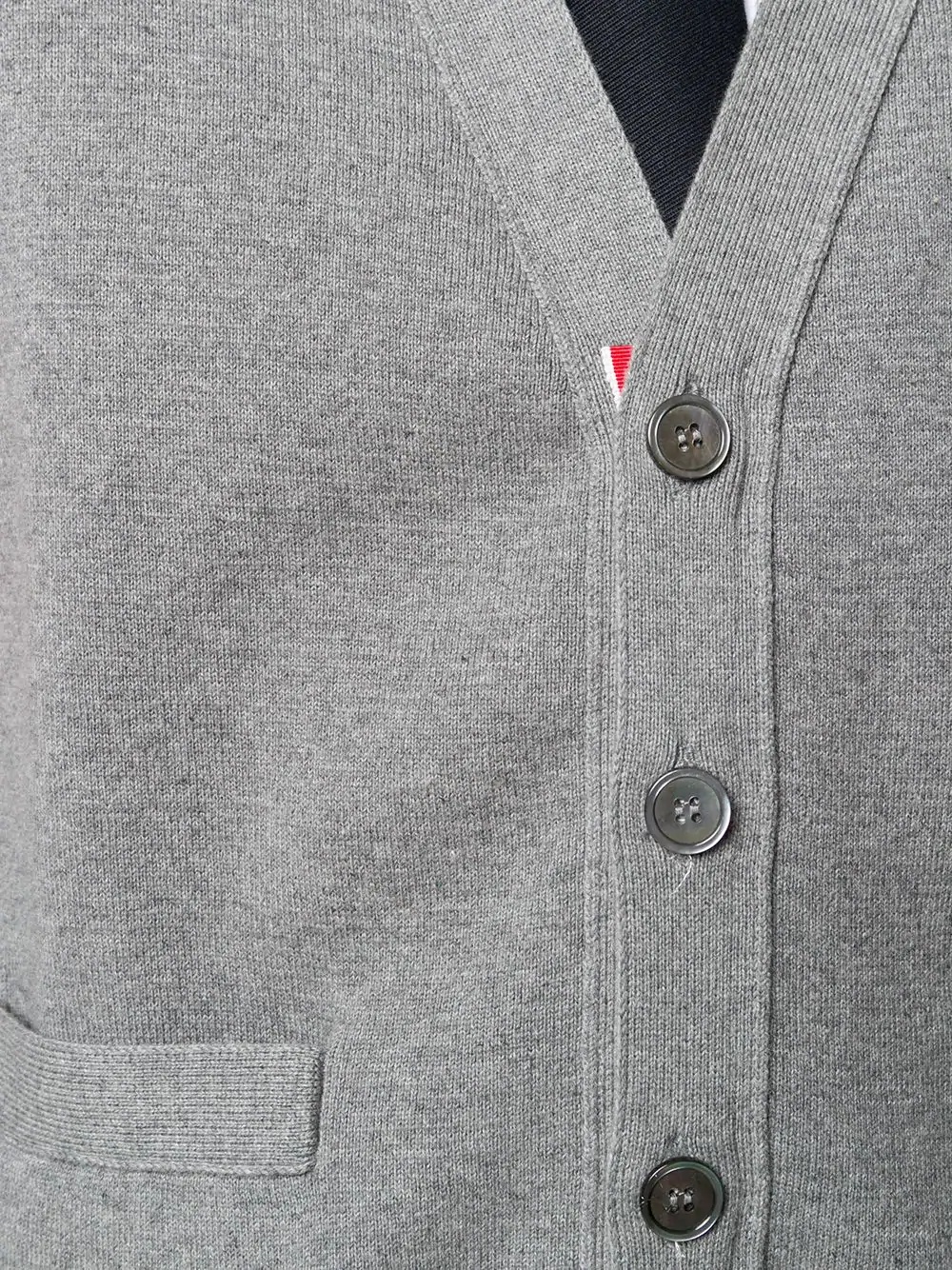 Thom Browne 4-bar Stripe V-neck Cardigan In Gray