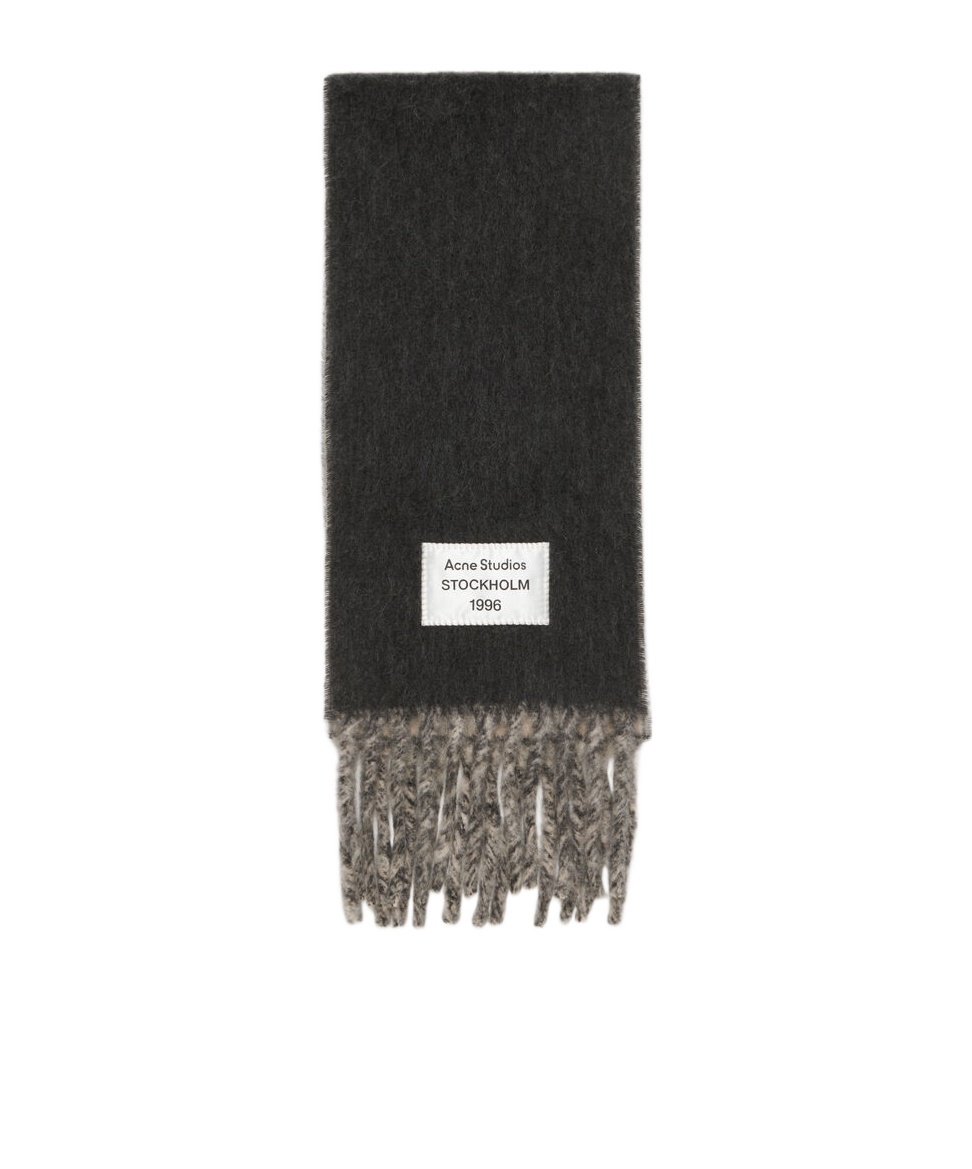 Acne Studios Fringed Scarf In Gray