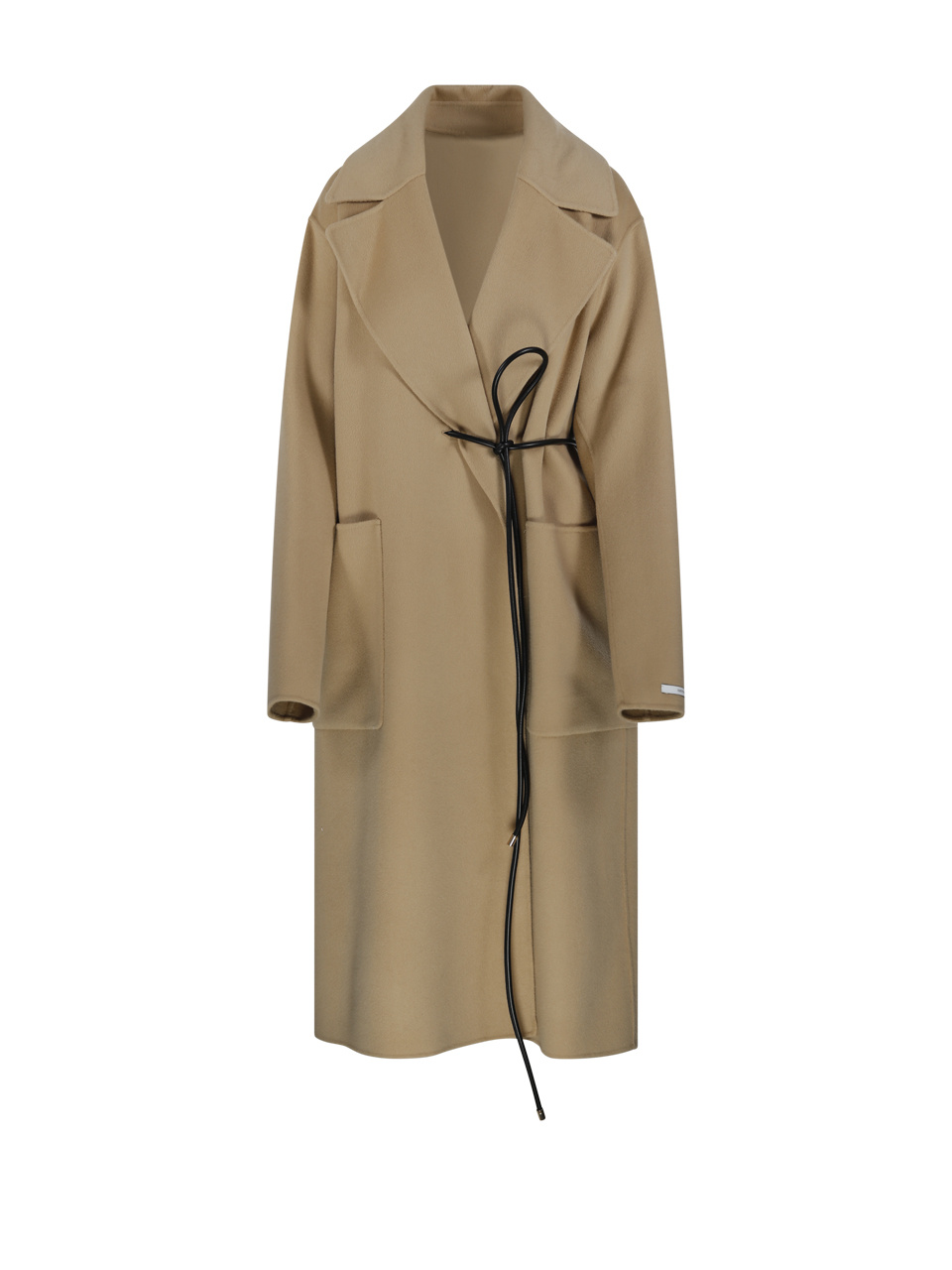 Sportmax Lapel Long Sleeve Coat In Brown