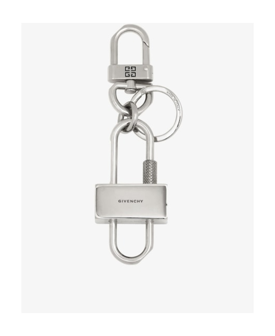 Givenchy Metal Padlock Key Ring In Gray