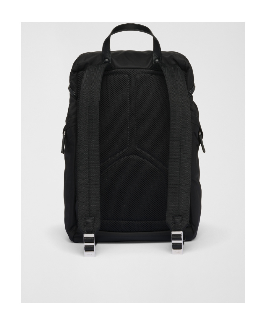 Prada Re-nylon And Brushed Leather Backpack In Black